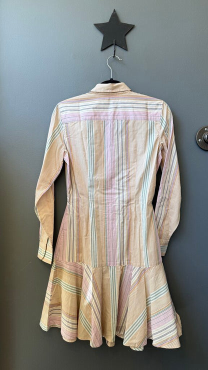 Stripe Tie Front Shirtdress