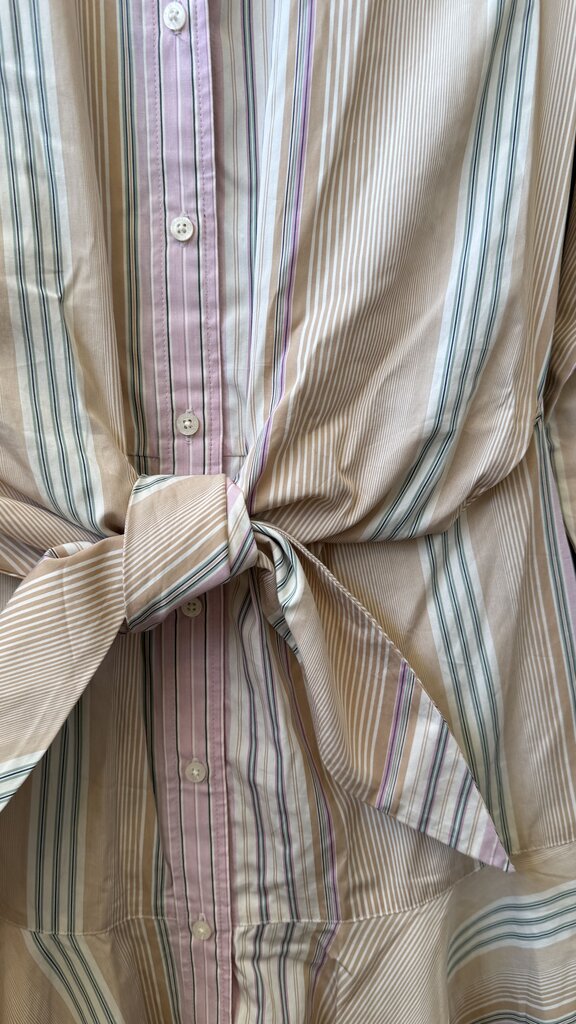 Stripe Tie Front Shirtdress