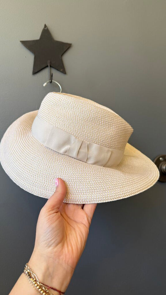 Packable Grosgrain Band Wide Brim Hat
