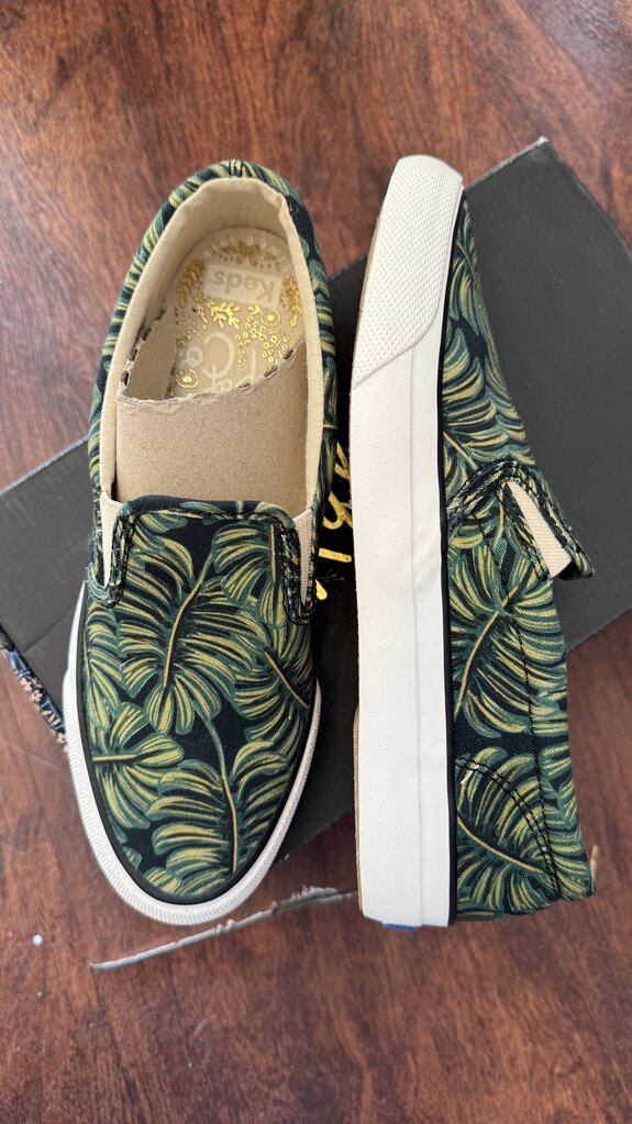 Palm Print Slip On Sneakers