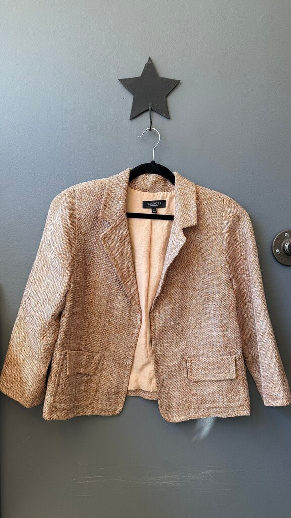 Linen Blend Woven Pocket Blazer