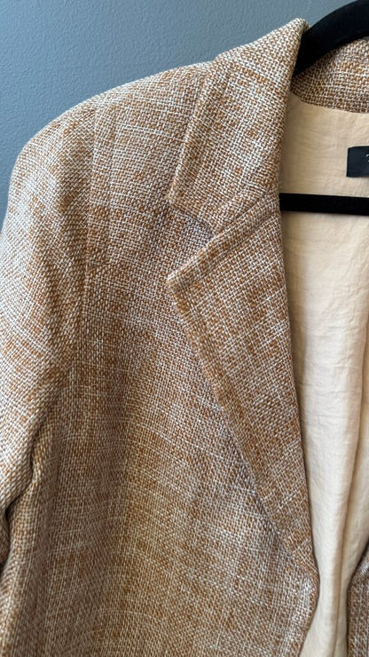 Linen Blend Woven Pocket Blazer