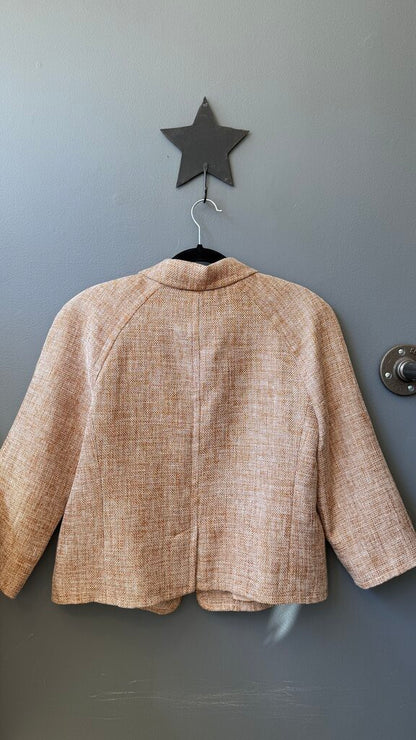 Linen Blend Woven Pocket Blazer