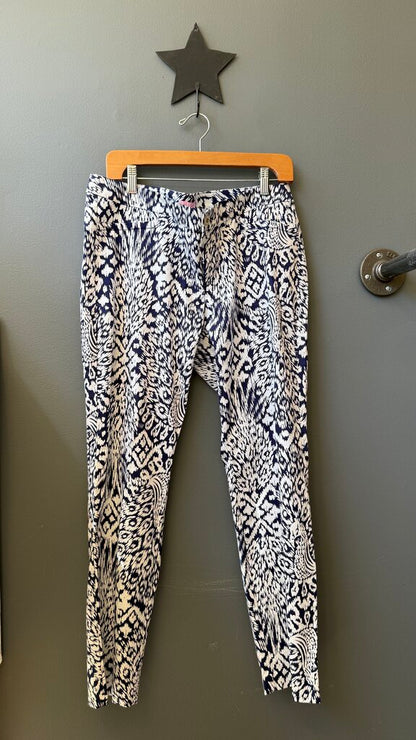 Kelly Slim Peacock Print Pants