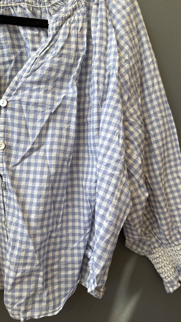 Gingham Crop Button Up Blouse
