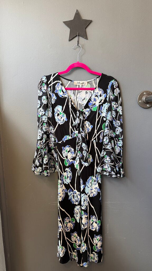 Jersey Floral Midi Dress