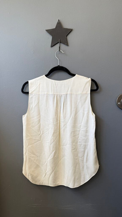 Silk Flap Front Sleeveless Blouse