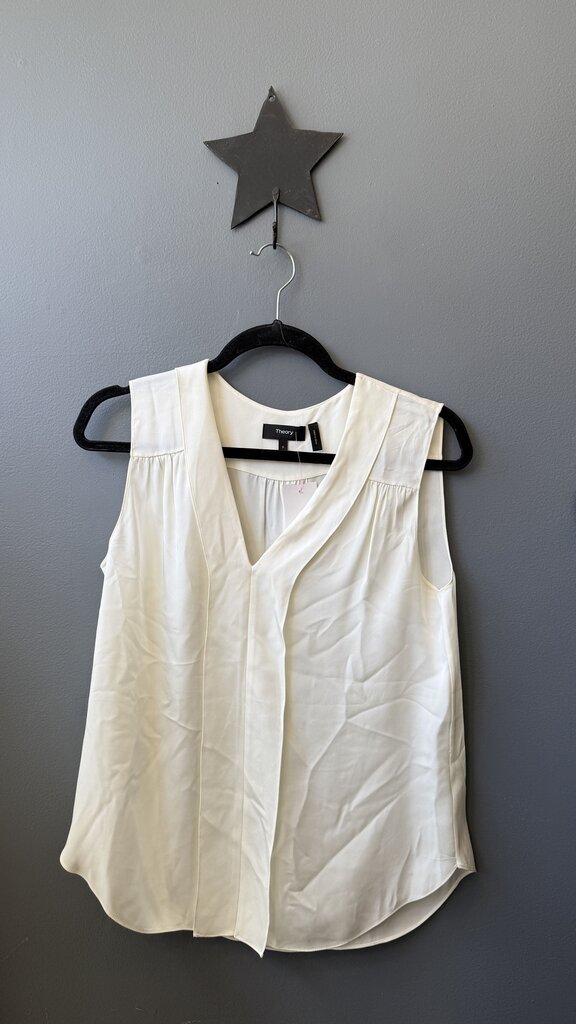 Silk Flap Front Sleeveless Blouse