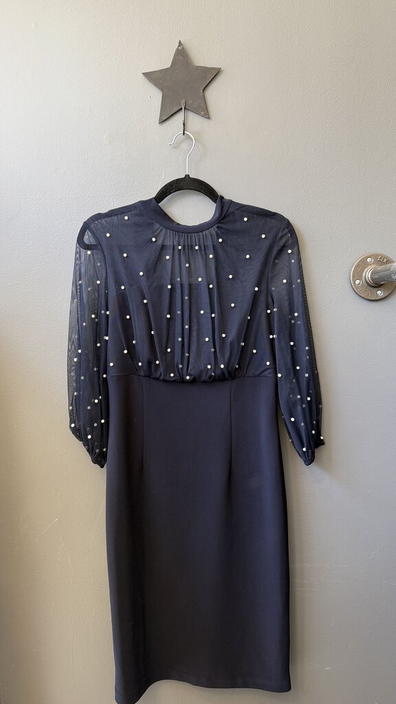 Sheer Pearl Top Sheath Dress