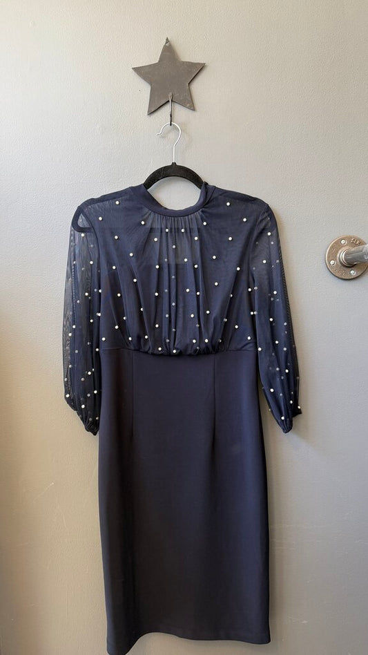 Sheer Pearl Top Sheath Dress
