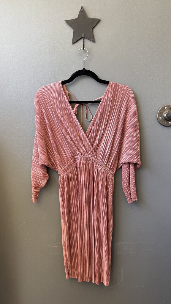 Pleated Surplice Dress
