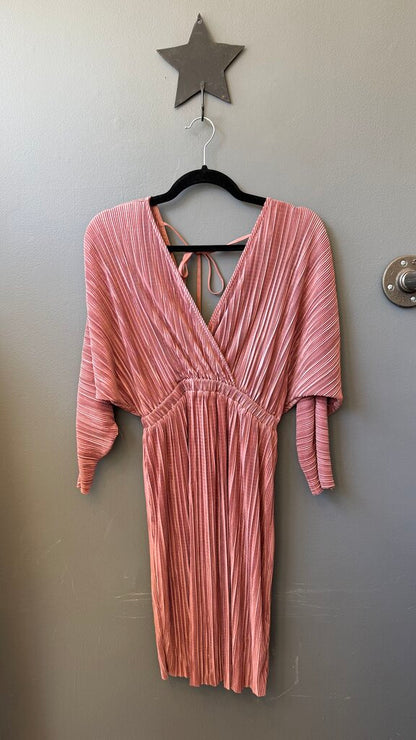 Pleated Surplice Dress