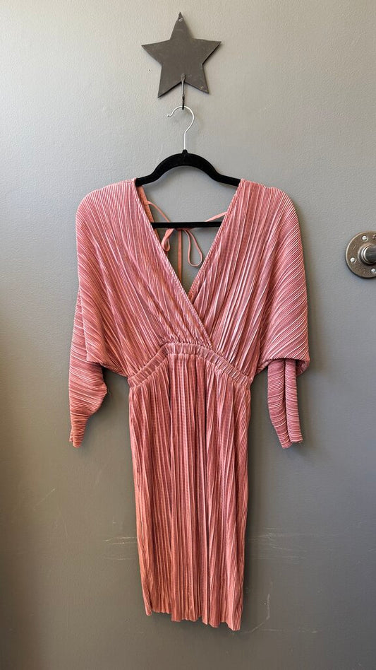 Pleated Surplice Dress