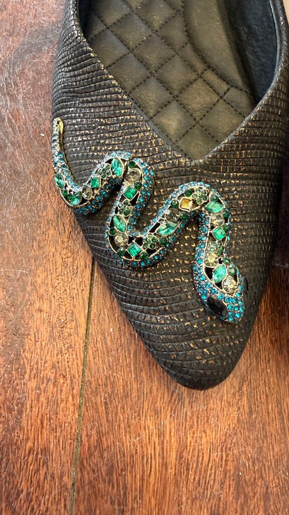 Snake Pointed Toe Flats