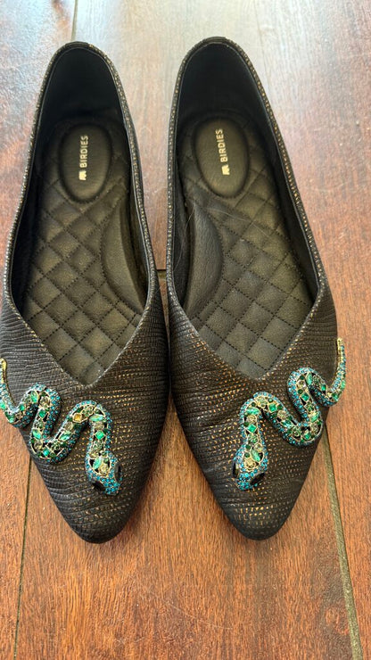 Snake Pointed Toe Flats