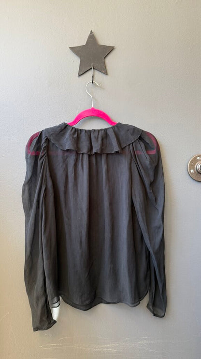 Silk Ruffle Neck Blouse