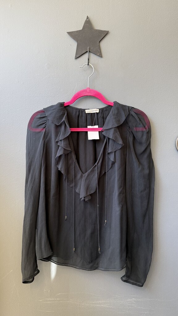 Silk Ruffle Neck Blouse