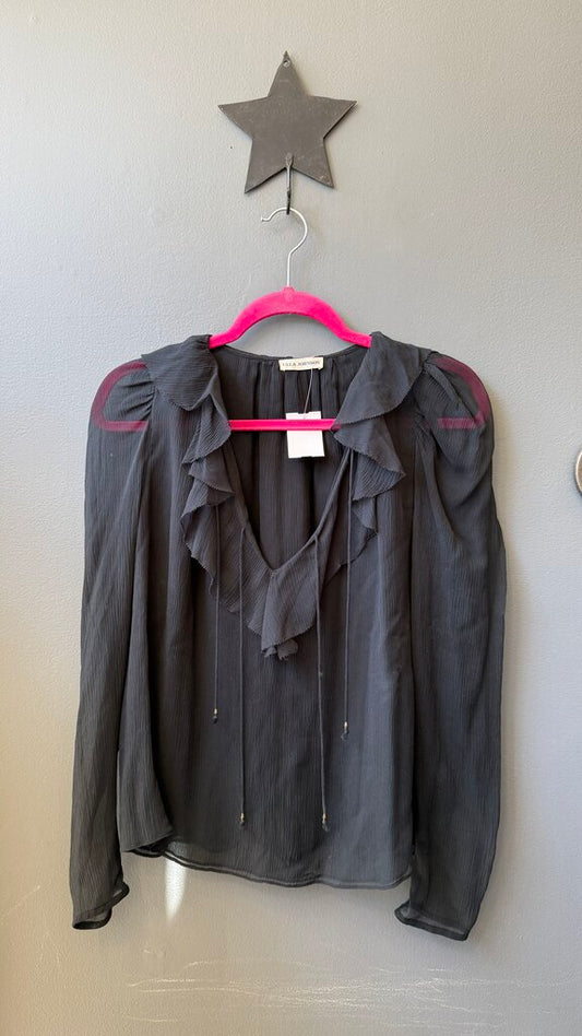 Silk Ruffle Neck Blouse