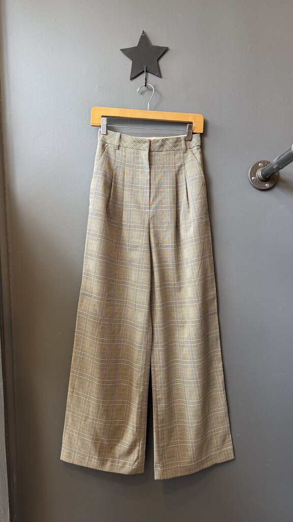 Plaid Wide Leg Trousers