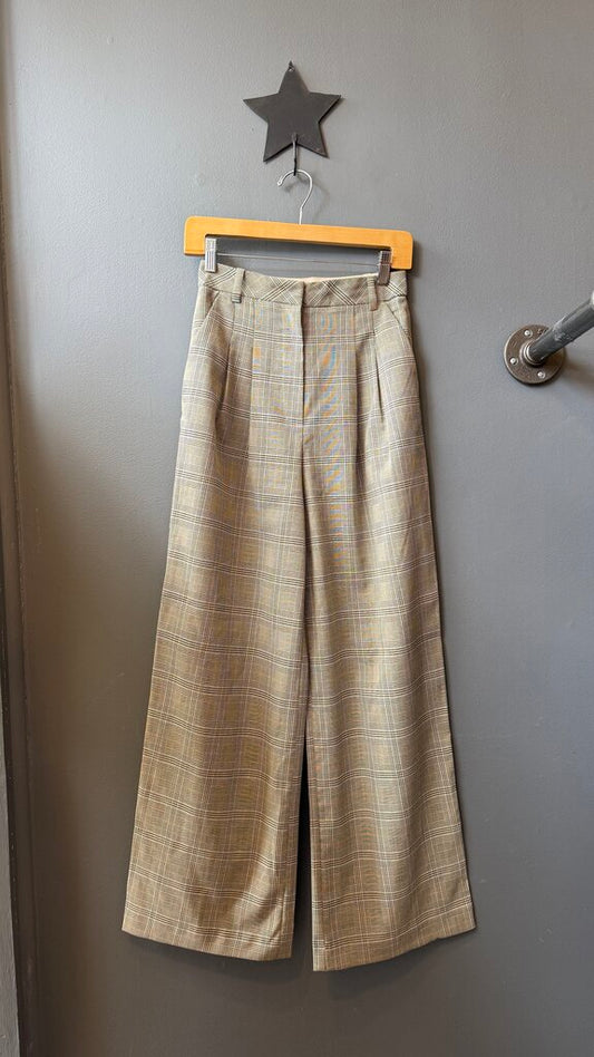 Plaid Wide Leg Trousers