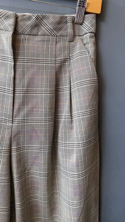 Plaid Wide Leg Trousers