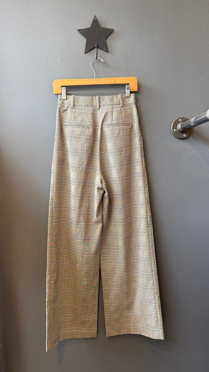 Plaid Wide Leg Trousers