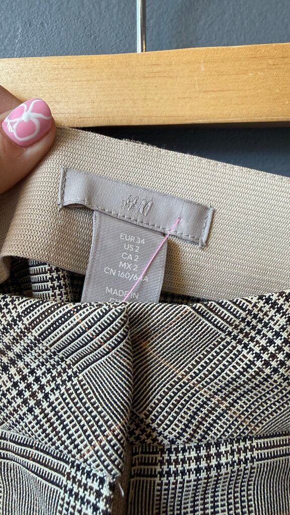 Plaid Wide Leg Trousers