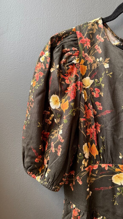 Puff Sleeve Floral Dress