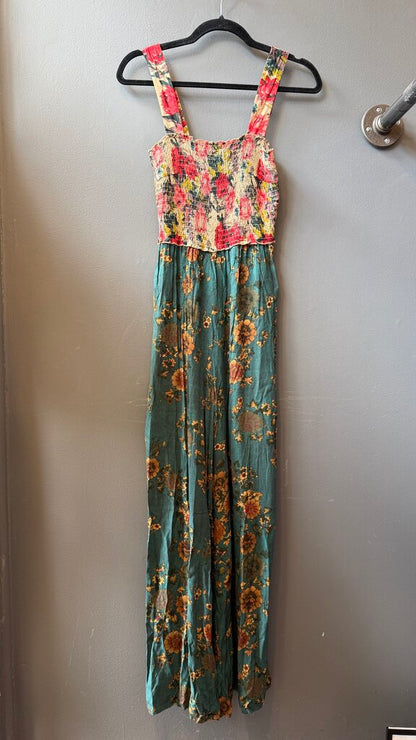 Smocked Top Wide Leg Jumpsuit