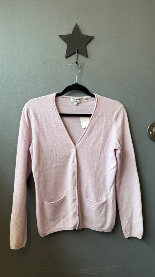 Lavender Cashmere Cardigan Sweater