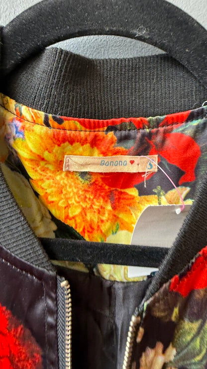 Floral Satin Bomber Jacket