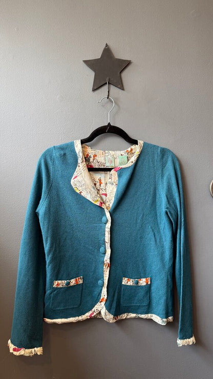 Silk Lined Pocket Cardigan Sweater