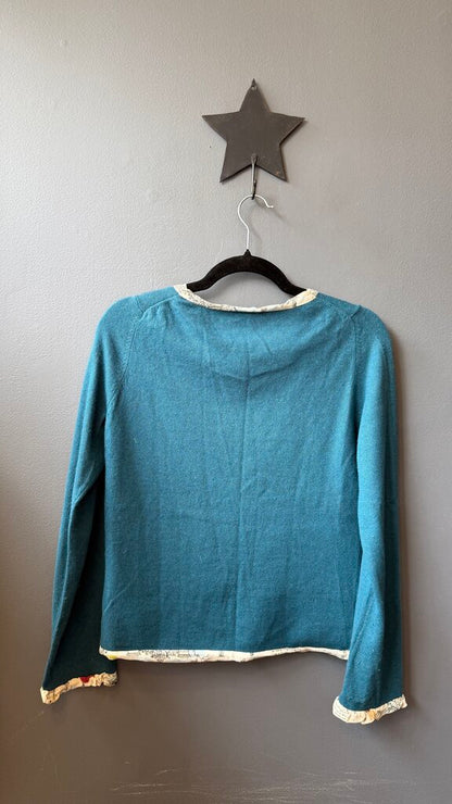 Silk Lined Pocket Cardigan Sweater