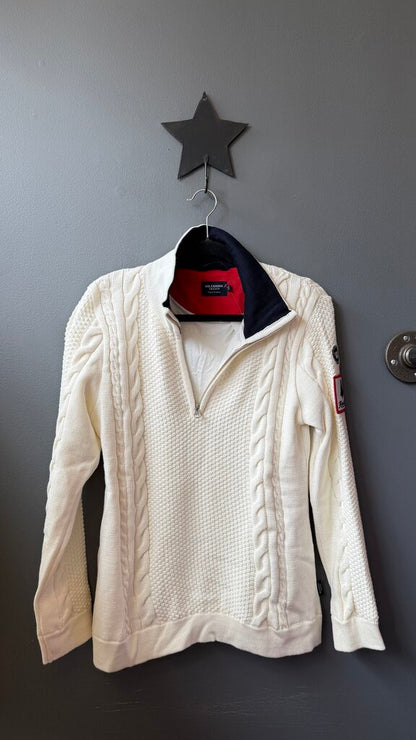 Windproof Cableknit 1/4 Zip Pullover Sweater