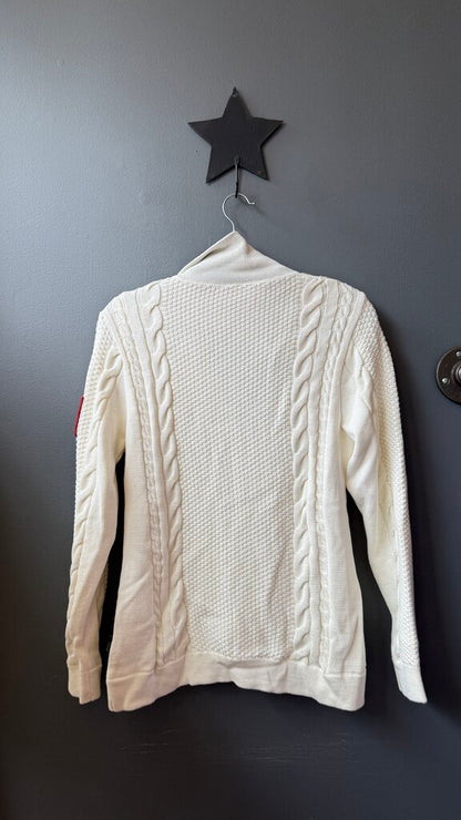 Windproof Cableknit 1/4 Zip Pullover Sweater