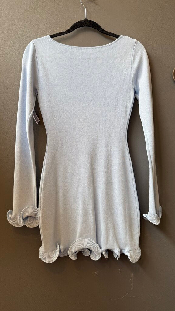 Knit Ruffle Hem Sheath Dress