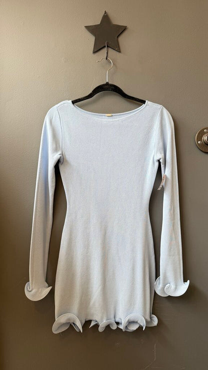 Knit Ruffle Hem Sheath Dress