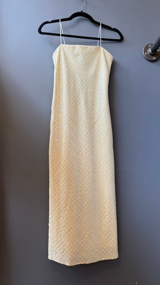 Sequin Pattern Crinkle Midi Sheath Dress