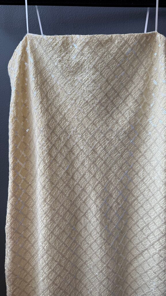 Sequin Pattern Crinkle Midi Sheath Dress