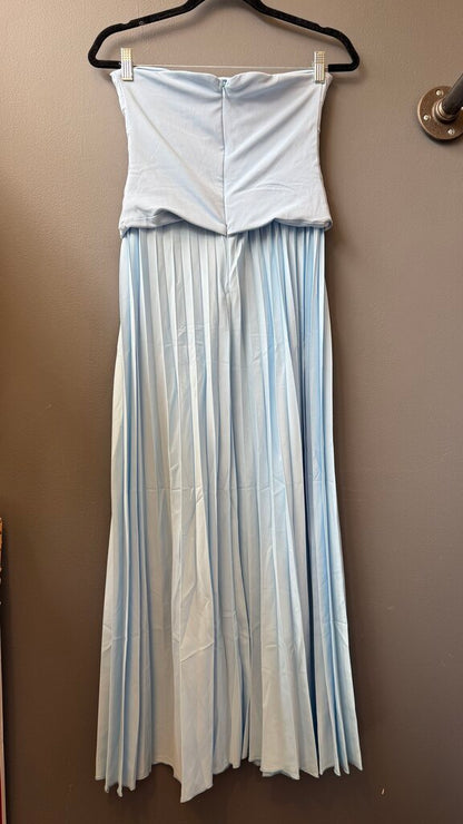Pleated Cutout Front Midi Dress
