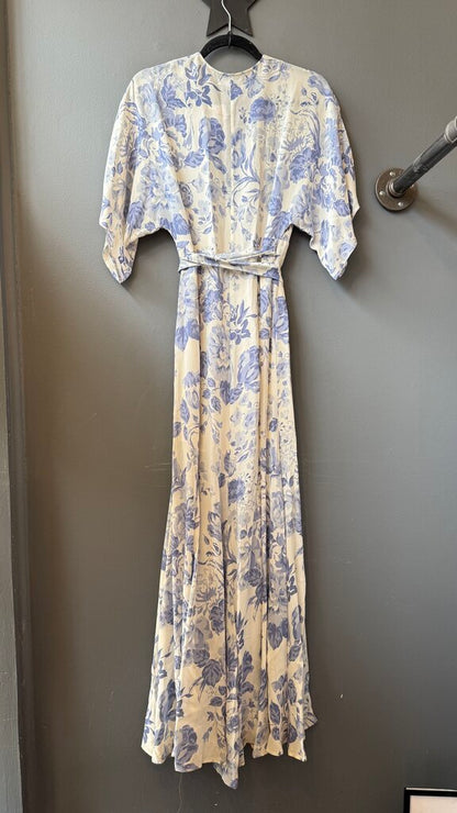 Floral Wrap Maxi Gown Dress