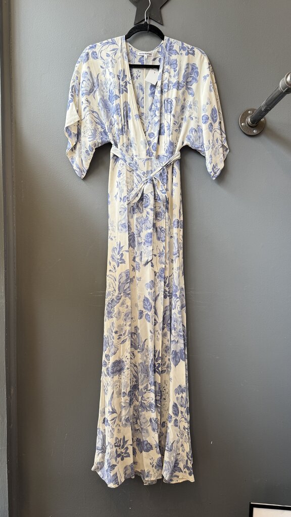 Floral Wrap Maxi Gown Dress