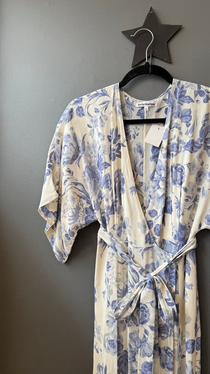Floral Wrap Maxi Gown Dress