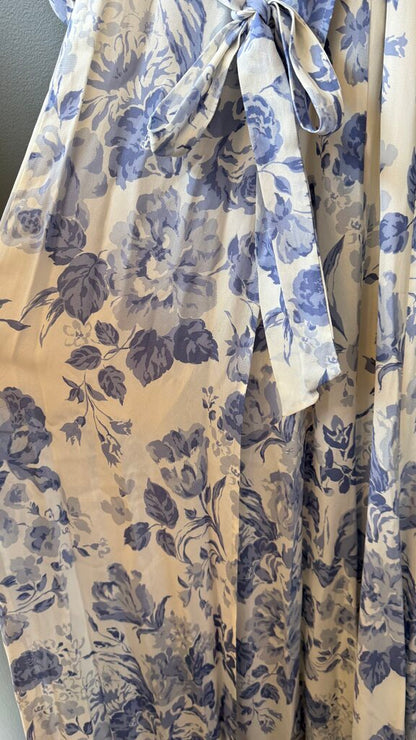 Floral Wrap Maxi Gown Dress