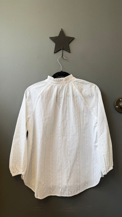 Eyelet Popover Cotton Blouse