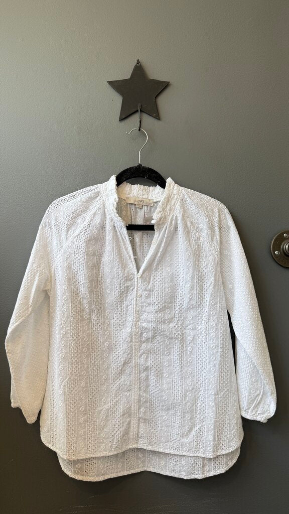 Eyelet Popover Cotton Blouse