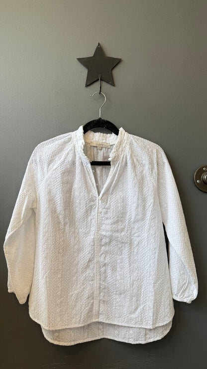 Eyelet Popover Cotton Blouse