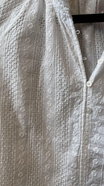 Eyelet Popover Cotton Blouse