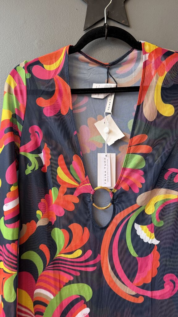 Mesh Floral Maxi Coverup Dress