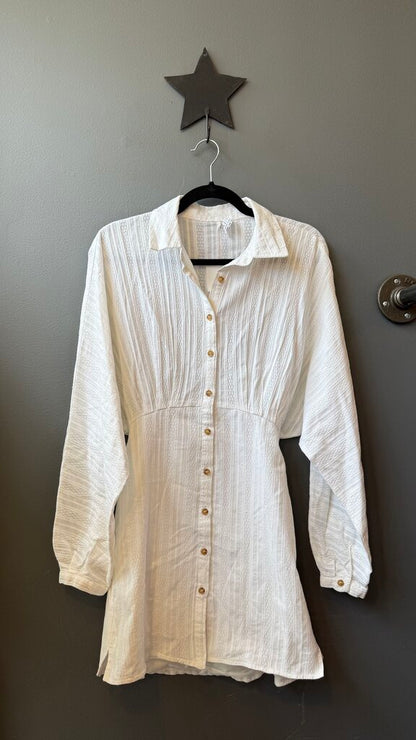 Embroidered Lace Mini Shirtdress